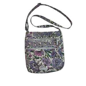 Vera Bradley Floral Crossbody Bag Quilted Purple Multi